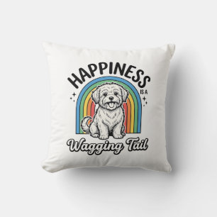 Coussin Conception d'amant de chien de queue qui remue de