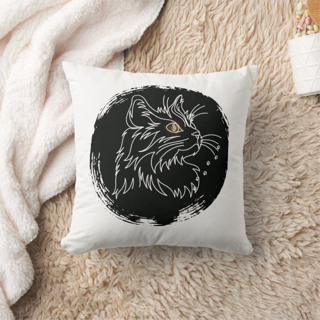 Coussin Conception d'amour de chat coupé (Couverture)