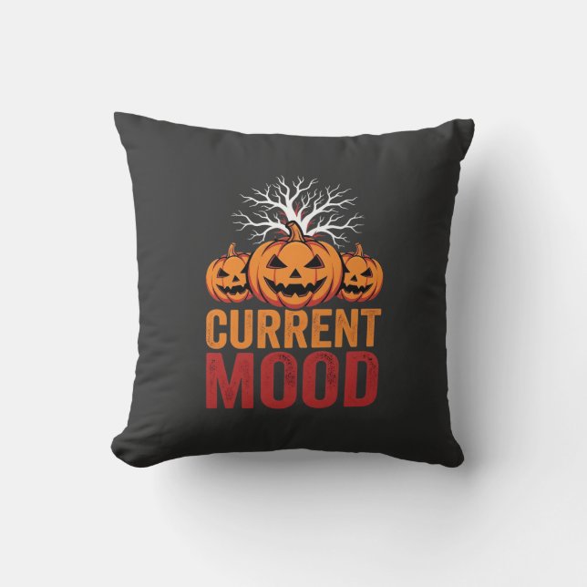 Coussin Conception d'arbre de citrouille d'humeur actuelle (Recto)