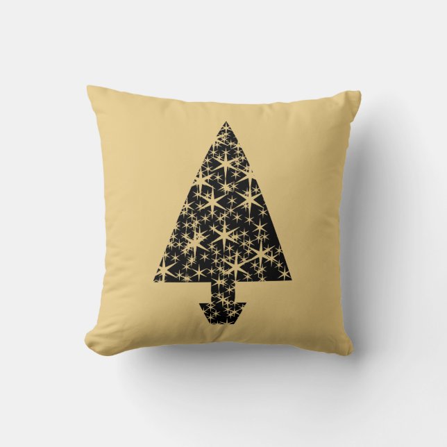 Coussin Conception d'arbre de Noël de noir et de couleur (Recto)