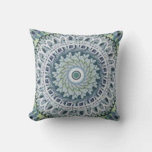 Coussin Conception d'art de point de mandala bohème shabby