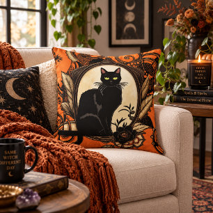 Coussin Conception d'art folklorique gothique Halloween de
