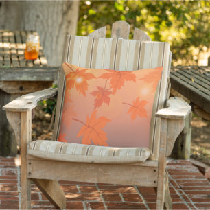 Coussin Conception d'automne avec feuilles d'érable et eff