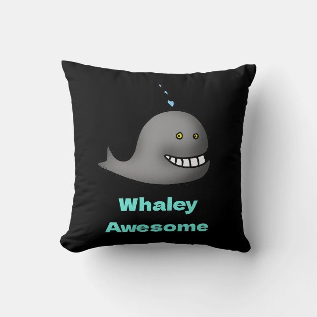 Coussin Conception de baleine drôle et géniale avec un jeu (Recto)