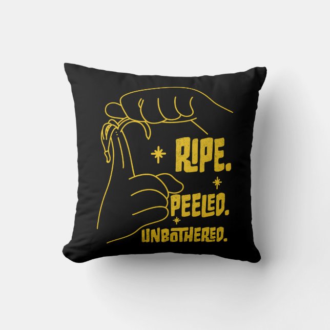 Coussin Conception de banane en LSF - Mûre, Épluchée, Impe (Recto)