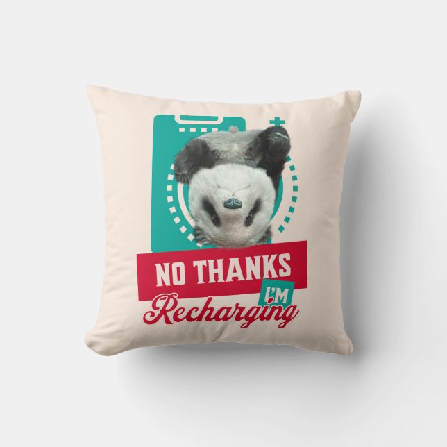 Coussin Conception de Batterie Sociale de Panda en Épuisem (Recto)
