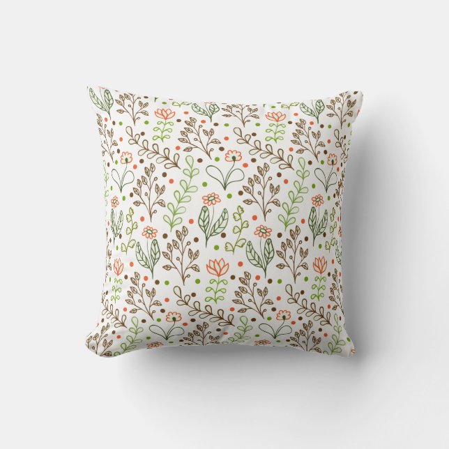 Coussin Conception de branches et de fleurs paisibles pour (Recto)