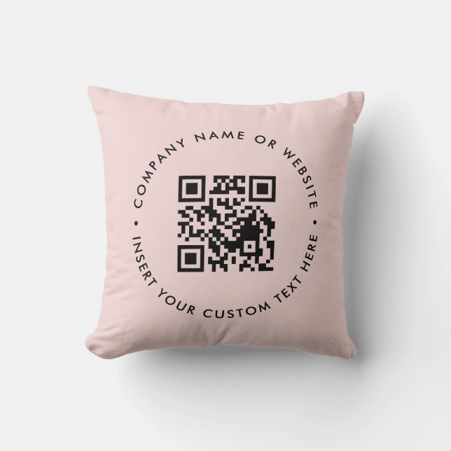 Coussin Conception de branding d'entreprise QR rose fémini (Recto)