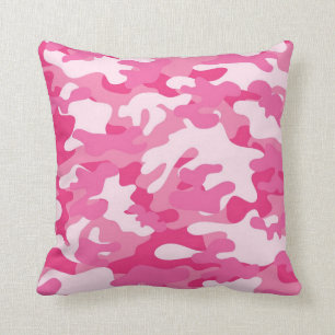 Coussin Conception de camo rose et blanc