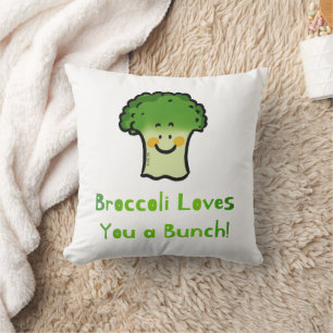 Coussin Conception de caricature de jeu de brocoli Cute