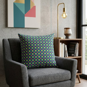 Coussin Conception de carré de point géométrique entrelacé