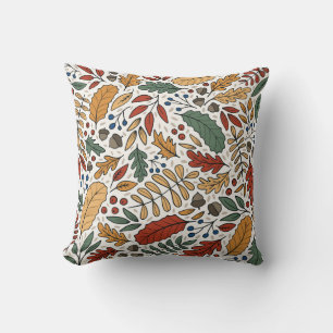 Coussin Conception de Carré feuille couleur automne