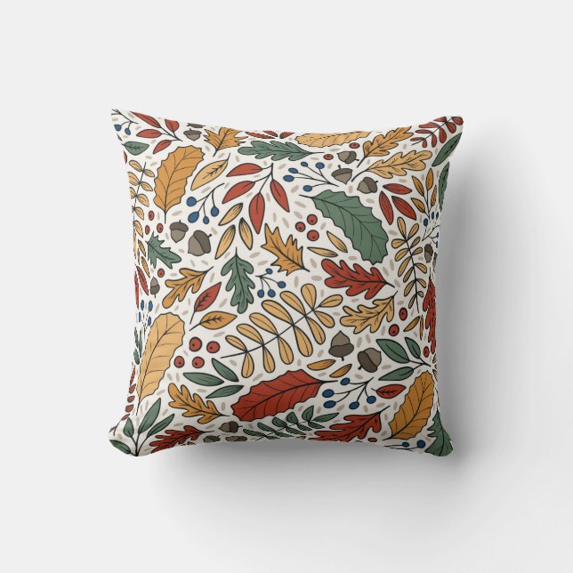 Coussin Conception de Carré feuille couleur automne (Recto)