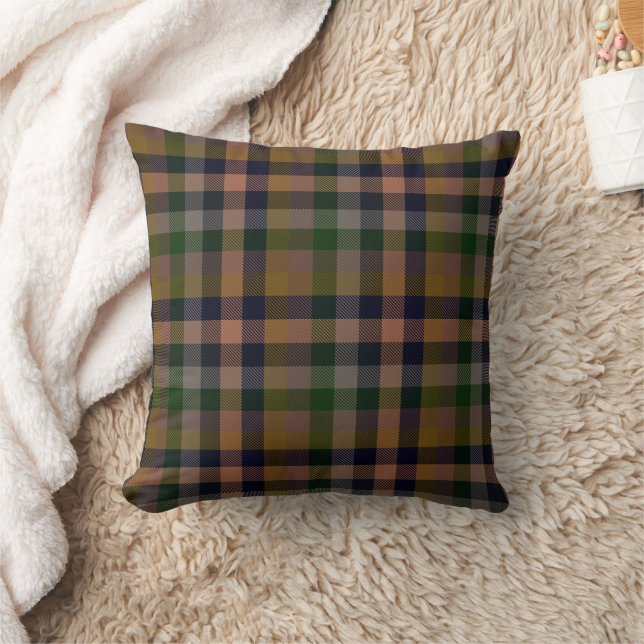Coussin Conception de carreaux Gingham de terre sombre  (Couverture)
