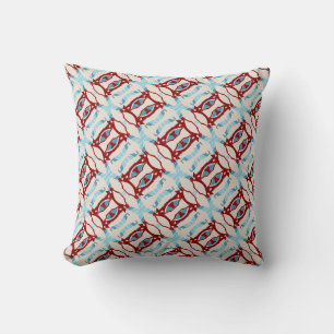 Coussin Conception de carreaux inclinés beige et bleu clai