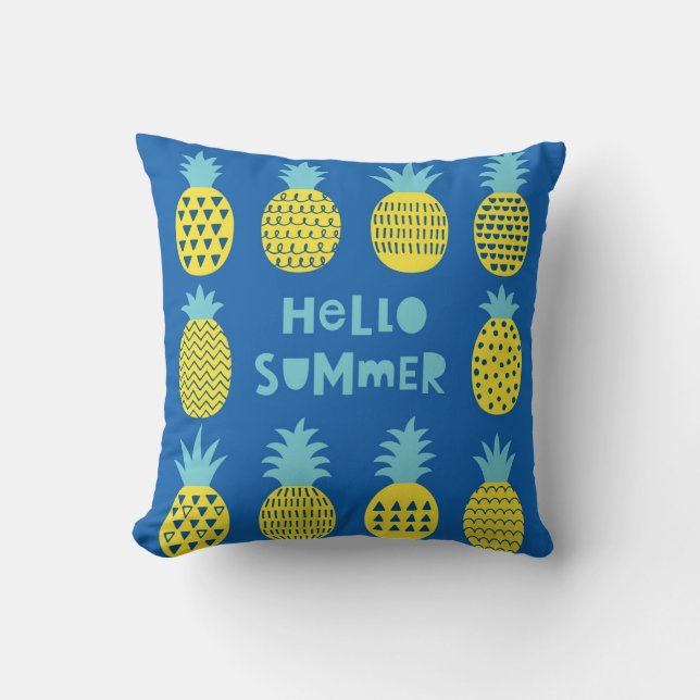 Coussin Conception de carte Vintage ananas amusante (Recto)
