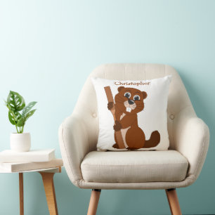 Coussin Conception de castor personnalisée