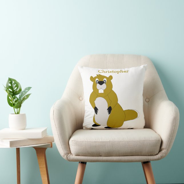Coussin Conception de castor personnalisée (Chaise)