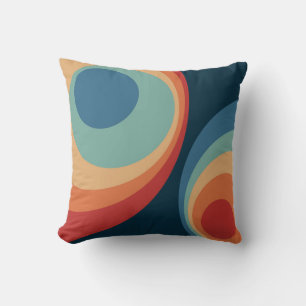 Coussin Conception de cercles rétro colorés