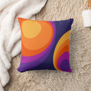 Coussin Conception de cercles rétro colorés