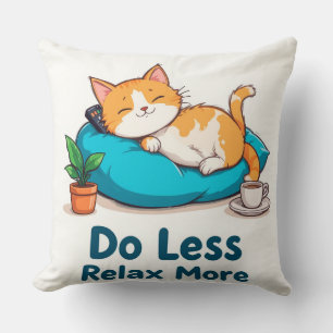 Coussin Conception de chat allongé avec légende