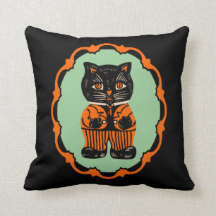 Coussin conception de chat de Halloween des années 1920