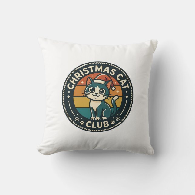Coussin Conception de chat de Noël chaton mignon - Club de (Recto)