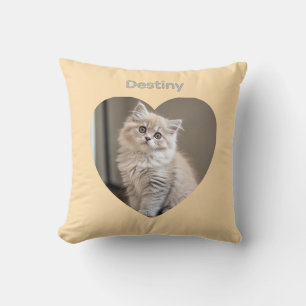 Coussin Conception de chat en forme de cœur