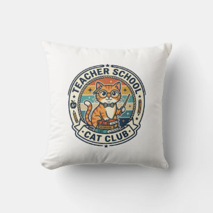 Coussin Conception de chat mignon de professeur d'école - 
