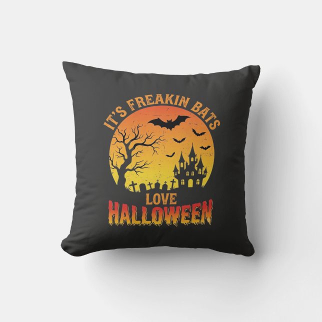 Coussin Conception de château hanté pour Halloween, les ch (Recto)