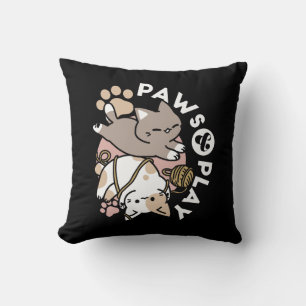Coussin Conception de chats mignons et joueurs – Art de pa