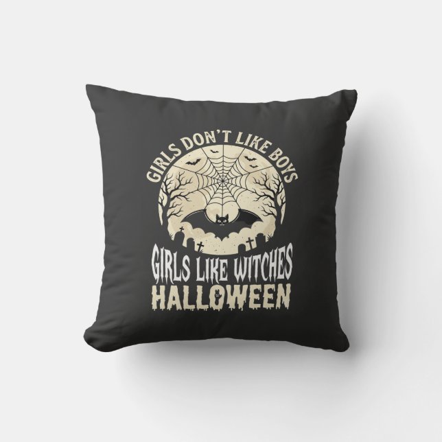 Coussin Conception de chauve-souris d'Halloween pour fille (Recto)