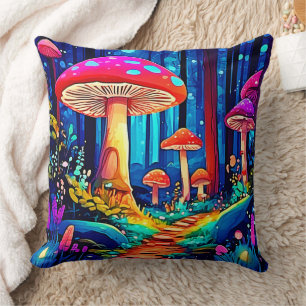 Coussin Conception de chemin de champignon magique