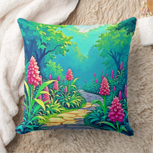 Coussin Conception de chemin de jardin magique