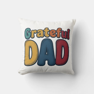 Coussin Conception de chemise à lettres bulles rétro Papa