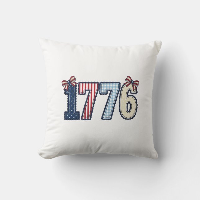 Coussin Conception de chemise à ruban patriotique vintage  (Recto)
