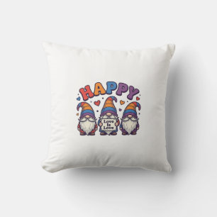 Coussin Conception de chemise arc-en-ciel Gnome du mois de