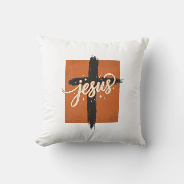 Coussin Conception de chemise chrétienne de croix de Jésus (Recto)