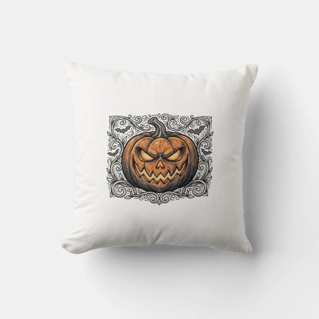Coussin Conception de chemise de citrouille Halloween Grav (Recto)
