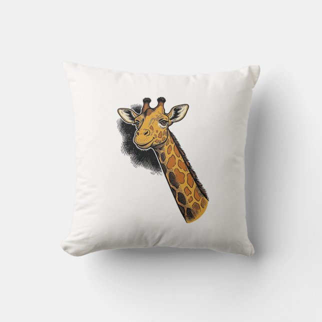 Coussin Conception de chemise de girafe mignonne gravée vi (Recto)