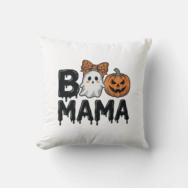 Coussin Conception de chemise de maman fantôme Halloween c (Recto)