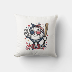 Coussin Conception de chemise de mascotte de baseball patr