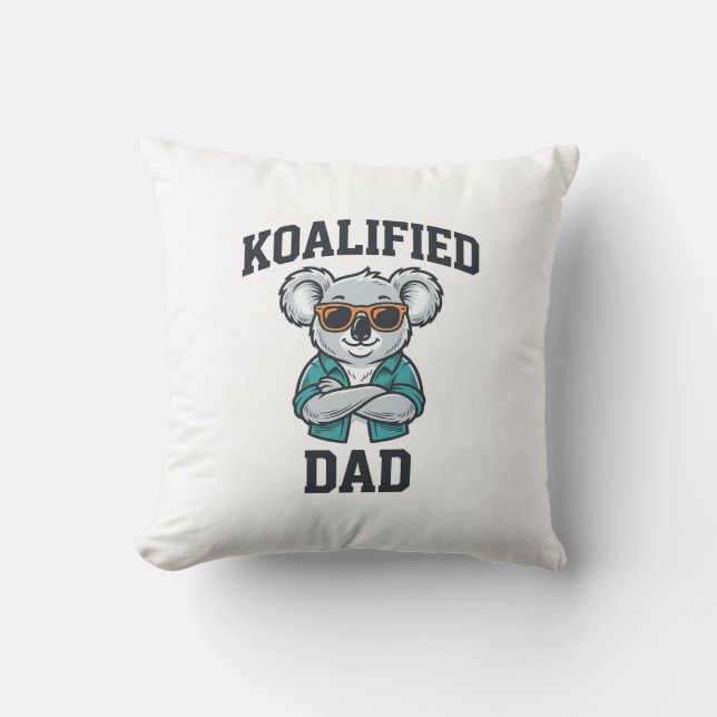 Coussin Conception de chemise de papa koalifié Koala père  (Recto)
