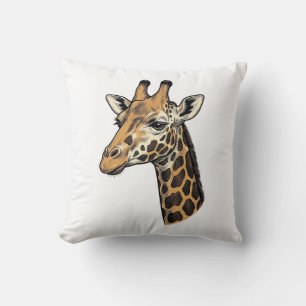 Coussin Conception de chemise de portrait de girafe gravur