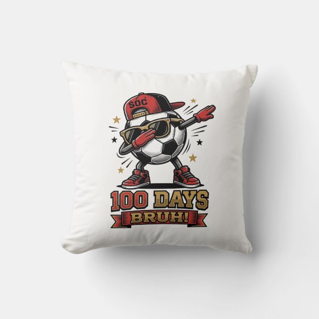 Coussin Conception de chemise de soccer Dabbing 100 jours  (Recto)