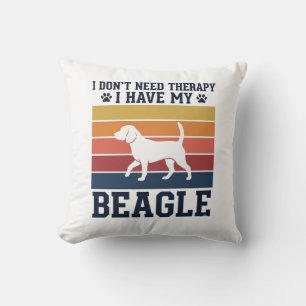 Coussin Conception de chemise de thérapie de chien Beagle