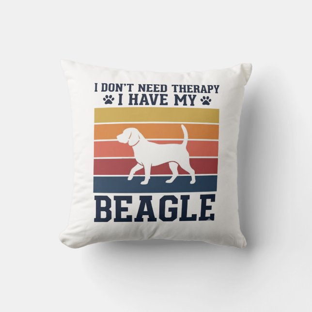 Coussin Conception de chemise de thérapie de chien Beagle  (Recto)