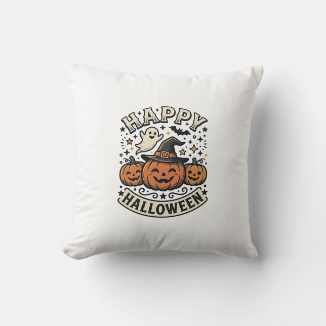 Coussin Conception de chemise fantôme citrouille Halloween (Recto)