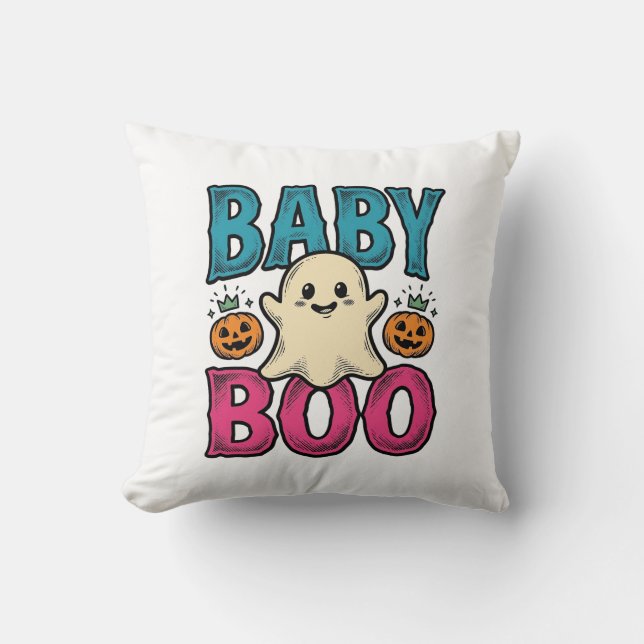 Coussin Conception de chemise fantôme Halloween vintage Ba (Recto)