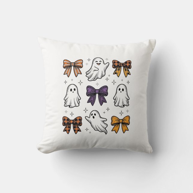 Coussin Conception de chemise fantômes et noeuds Halloween (Recto)